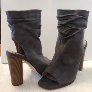 Gray Cutout Booties